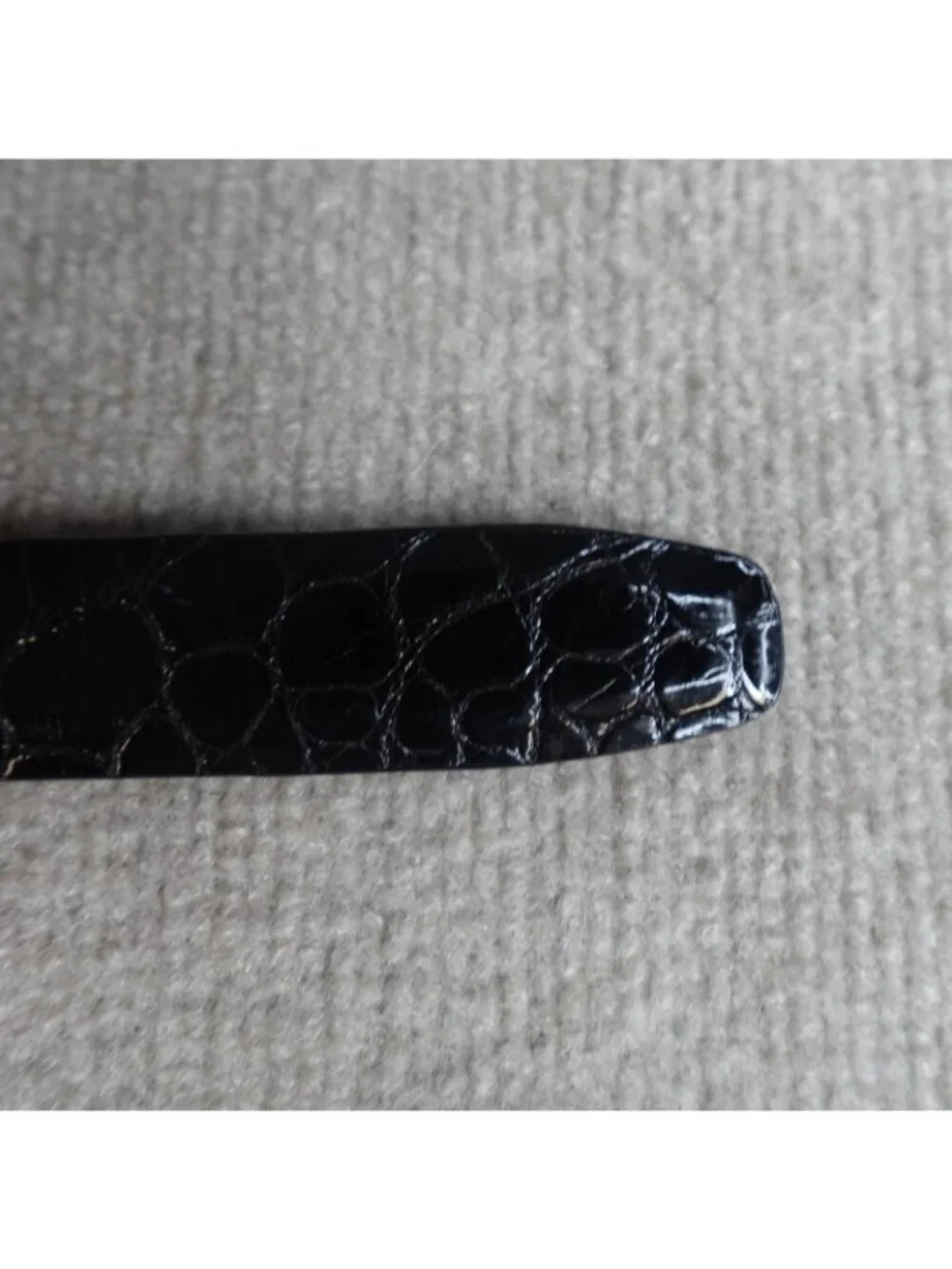Traffalgar Mens Belt 36 Black Lined Glazed American Alligator Dress